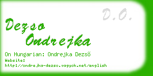 dezso ondrejka business card